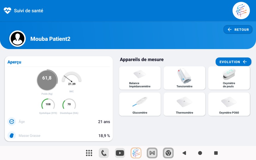 Suivi de santé - capteurs connectés