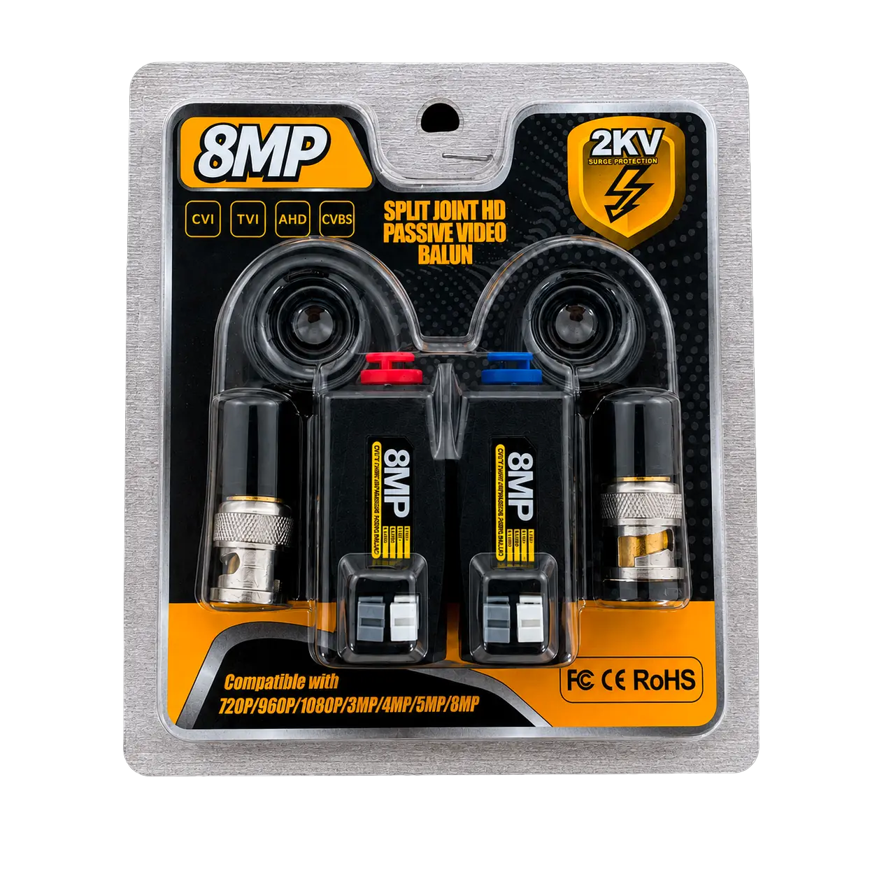 Balun Vidéo Passif 8MP sur câble UTP Cat5e/Cat6 – Paire au Maroc | SmartDS