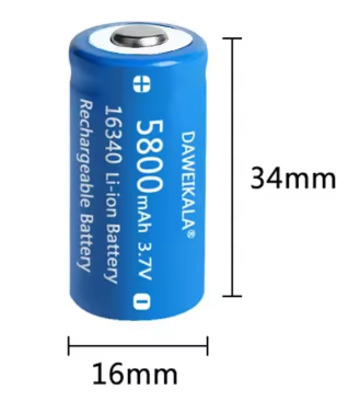 Batterie 16340 3,7V 5800mAh Rechargeable Li-ion | SmartDS Maroc