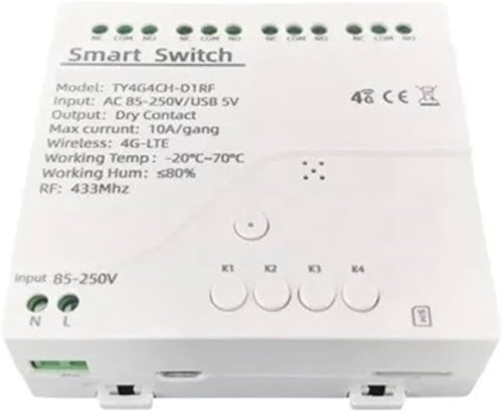 Interrupteur Intelligent 4G 4 Canaux – Smart Switch Tuya